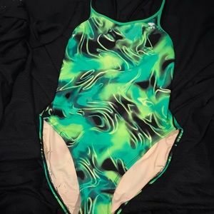 TYR - Green & Black 1-Piece Swimsuit